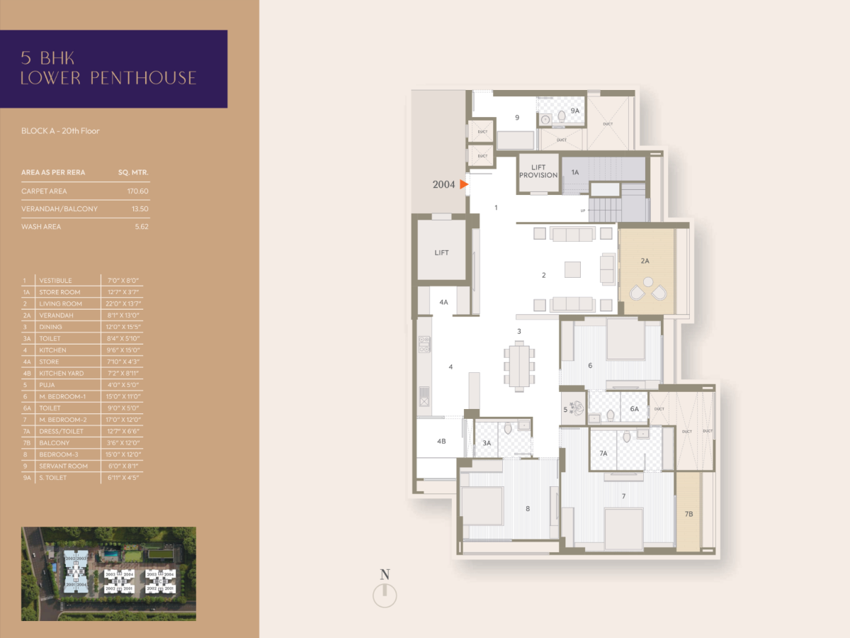 5 BHK LOWER PENTHOUSE